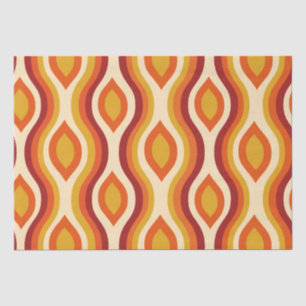 Retro Hourglass Ogee in orange, Yellow and  Red Tissue Paper