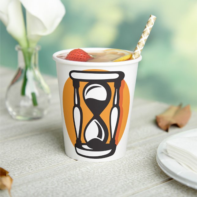 Retro Hourglass Timer Minimalist Time Paper Cups (Creator Uploaded)