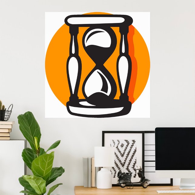 Retro Hourglass Timer Minimalist Time Poster (Creator Uploaded)