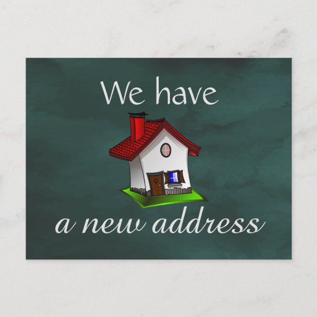 Retro House Change of Address Announcement Postcar (Front)