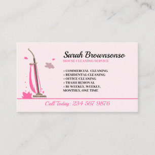 Retro House Cleaning Vacuum Cleaner Profession Business Card