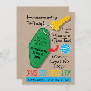 Retro Housewarming Party Invitations