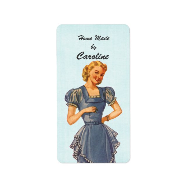 Retro Housewife Brings You Goodies Label (Front)