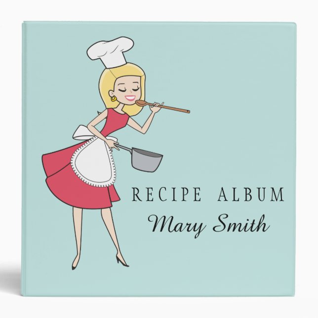 Retro Housewife Custom Recipe Binder Album (Front)