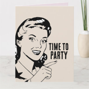 RETRO HOUSEWIFE FUNNY BIRTHDAY GREETING CARD
