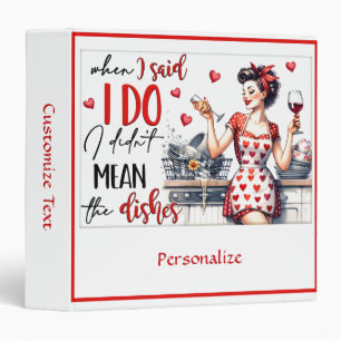 Retro Housewife Funny Kitchen Quote Recipe Cook Binder