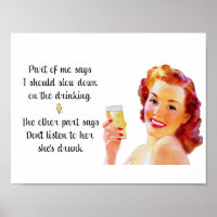 Retro Housewife Funny Quote Drinking Poster