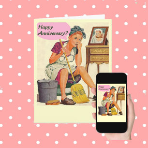 Retro Housewife Happy Anniversary Card