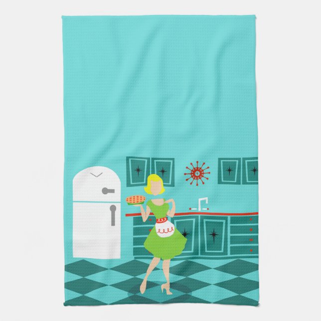 Retro Housewife Kitchen Towels (Vertical)