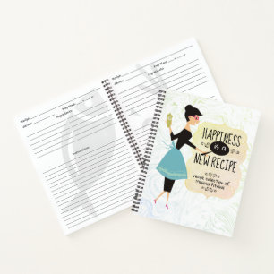 Retro housewife personal cookbook recipe notebook