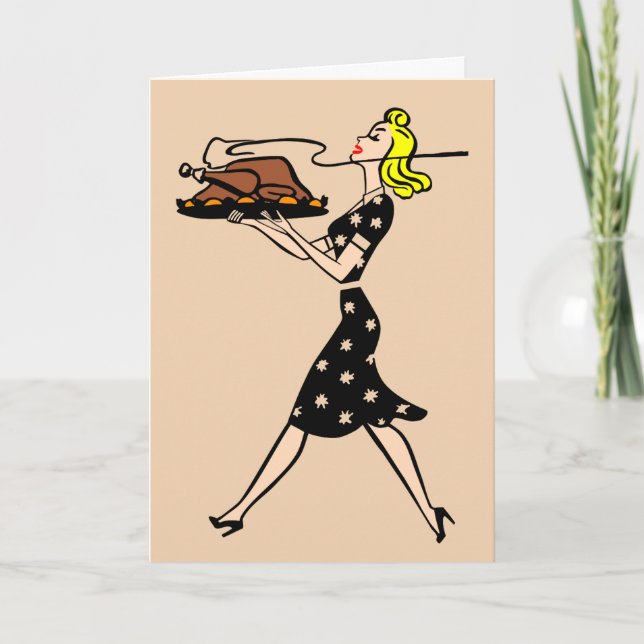 RETRO HOUSEWIFE THANKSGIVING CARDS (Front)