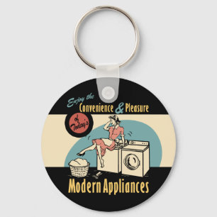 Retro Housewife Washer Dryer Keychain