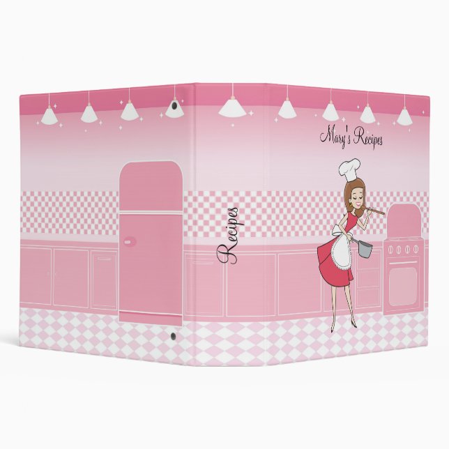 Retro Housewife's Recipe Album Binder (Background)