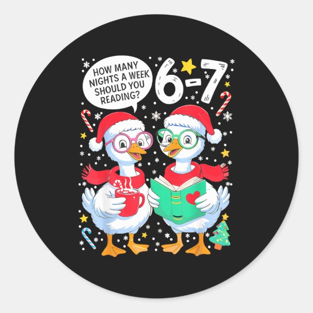 Retro How Many Nights A Week Should You Be Reading Classic Round Sticker (Front)