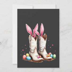 Retro Howdy Easter Funny Cowboy Boots Easter Egg Holiday Card