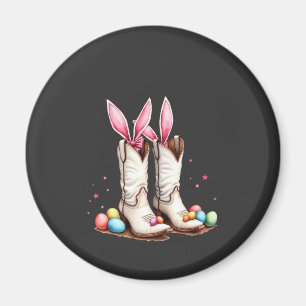 Retro Howdy Easter Funny Cowboy Boots Easter Egg Magnet