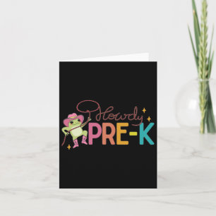 Retro Howdy Pre-k Funny Frog Preschool Teacher Wes Card
