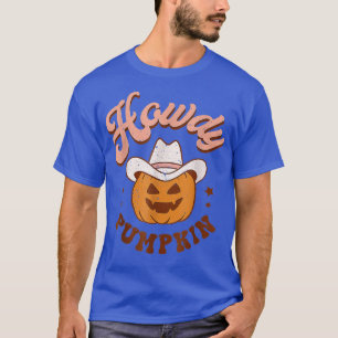 Retro Howdy Pumpkin Fall Autumn Western Halloween T-Shirt