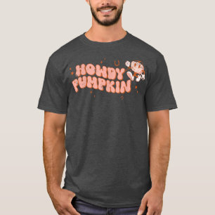 Retro Howdy Pumpkin Fall Autumn Western Halloween T-Shirt