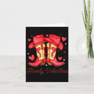 Retro Howdy Valentine Western Valentines Day Cowbo Card