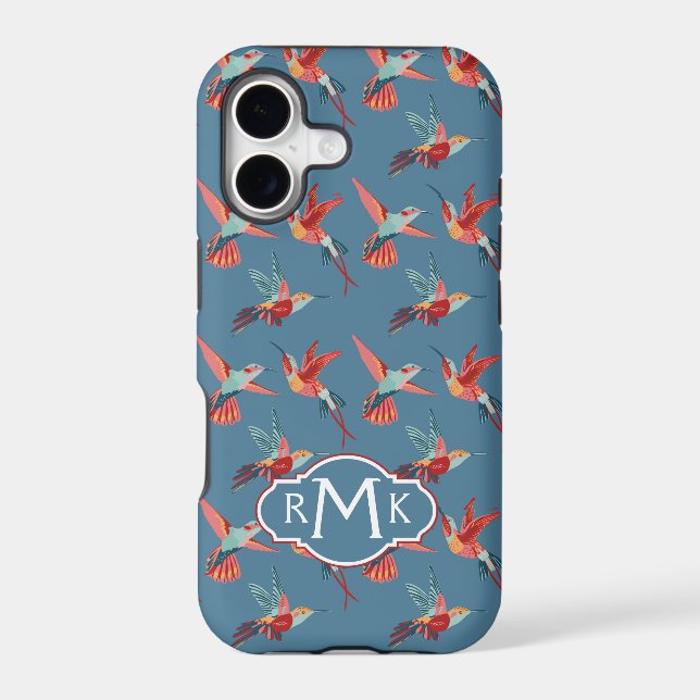 Retro Hummingbird Pattern | Monogram (Back)