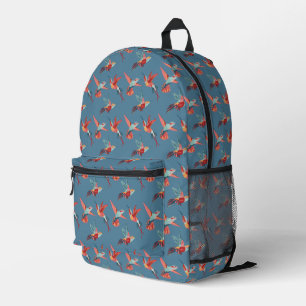 Retro Hummingbird Pattern Printed Backpack