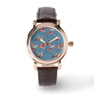 Retro Hummingbird Pattern Watch