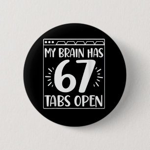 Retro Humor My Brain Has Joke Silly Mixed 2 Inch Round Button