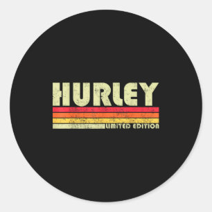 Retro Hurley Home State Cool 70s 80s Style Sunset Classic Round Sticker