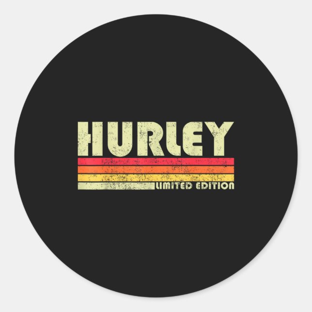 Retro Hurley Home State Cool 70s 80s Style Sunset  Classic Round Sticker (Front)