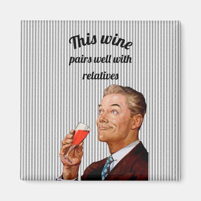 Retro Husband Funny Wine Saying Magnet (Front)