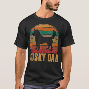 Retro Husky Dad Gift Dog Owner Pet Siberian Huskie T-Shirt