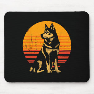 Retro Husky Dog Owner Gift Vintage Siberian Husky  Mouse Pad