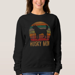 Retro Husky Mom Dog Mother Pet Siberian Huskies M Sweatshirt