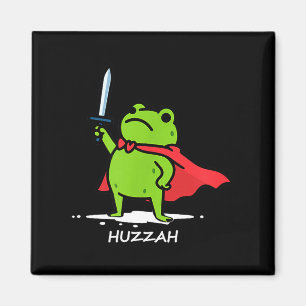 Retro Huzzah Frog Knight Funny Sword Meme Quote Me Magnet