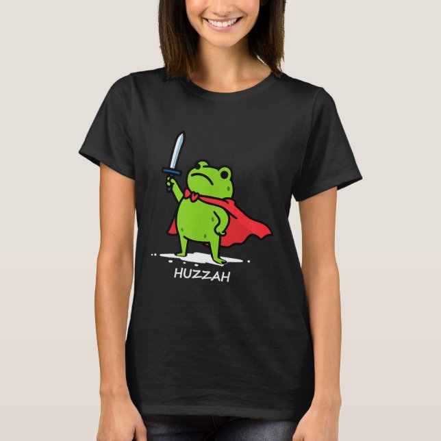 Retro Huzzah Frog Knight Funny Sword Meme Quote Me T-Shirt (Front)