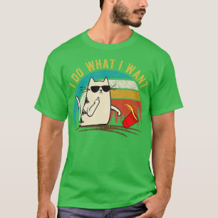 Retro i do what I want cat , Cat Daddy cat mom gif T-Shirt