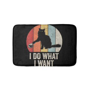 Retro I Do What I Want Cat Shirt Cat Lover Owner G Bath Mat