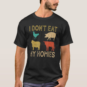 Retro I Don't Eat My Homies Men Women Vegan Vegeta T-Shirt