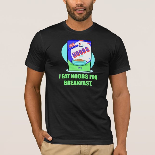 Retro I Eat Noobs for Breakfast T-shirts (Front)