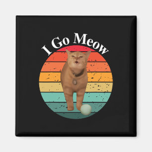 Retro I Go Meow Funny Cat Singing Meme Magnet