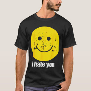 Retro i hate you funny smile face T-Shirt