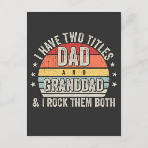 Retro I have Two Titles Dad and Granddad Postcard