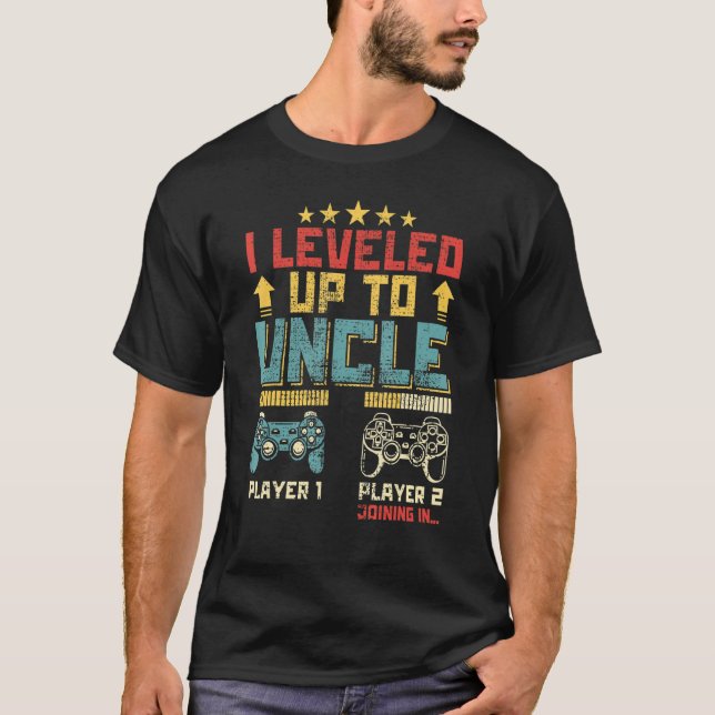 Retro I Levelled Up To Uncle Gamer  Soon To Be Unc T-Shirt (Front)