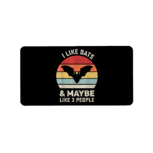Retro I Like Bats Shirt Animal Bat Lover Gift Vint Label