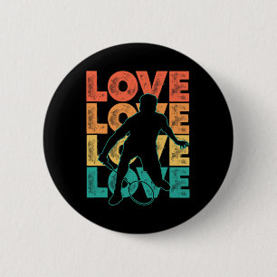 Retro I Love Badminton Theme Graphic Design 2 Inch Round Button