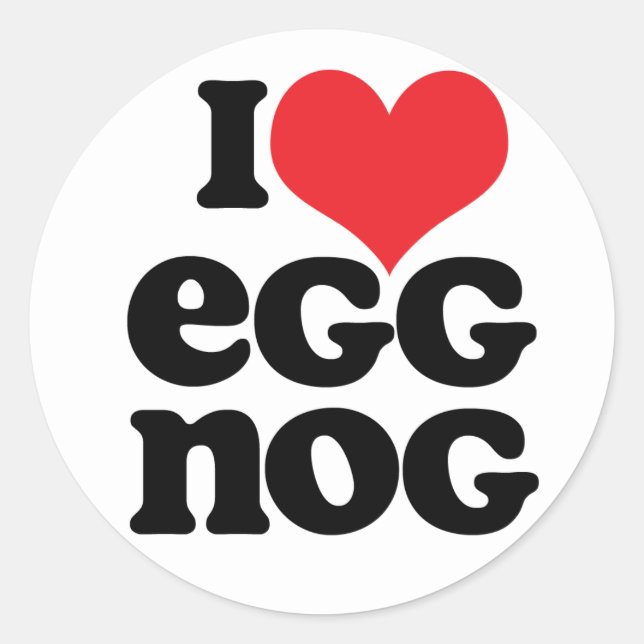 Retro I Love Eggnog Stickers (Front)