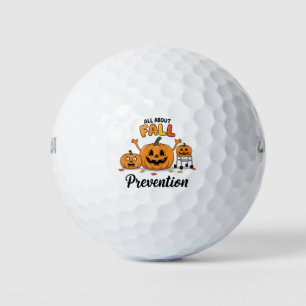 Retro I Love Fall Prevention Fall Occupational  Golf Balls