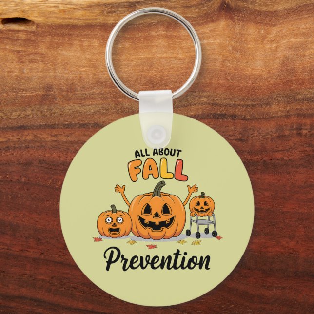 Retro I Love Fall Prevention Fall Occupational  Keychain (Front)