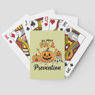 Retro I Love Fall Prevention Fall Occupational  Playing Cards